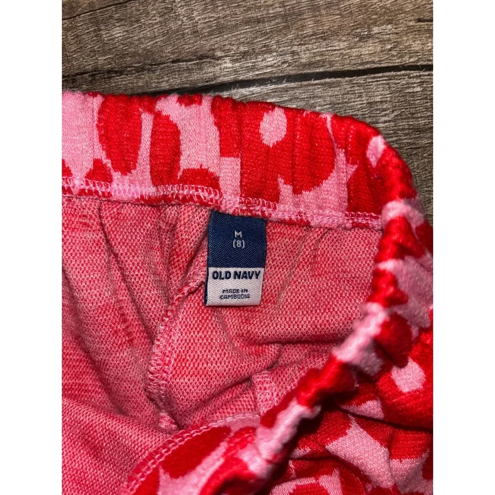 Old Navy Girls Pink Red Floral Daisy Skort Size M 8 Elastic Waist Casual Summer